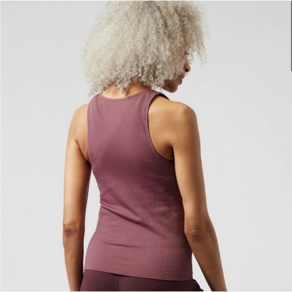 Athleta Aurora seamless ribbed tank tawny rose medium - Picture 2 of 8